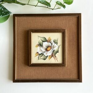 Vintage Framed Floral G. Inez Wall Art Painting Print